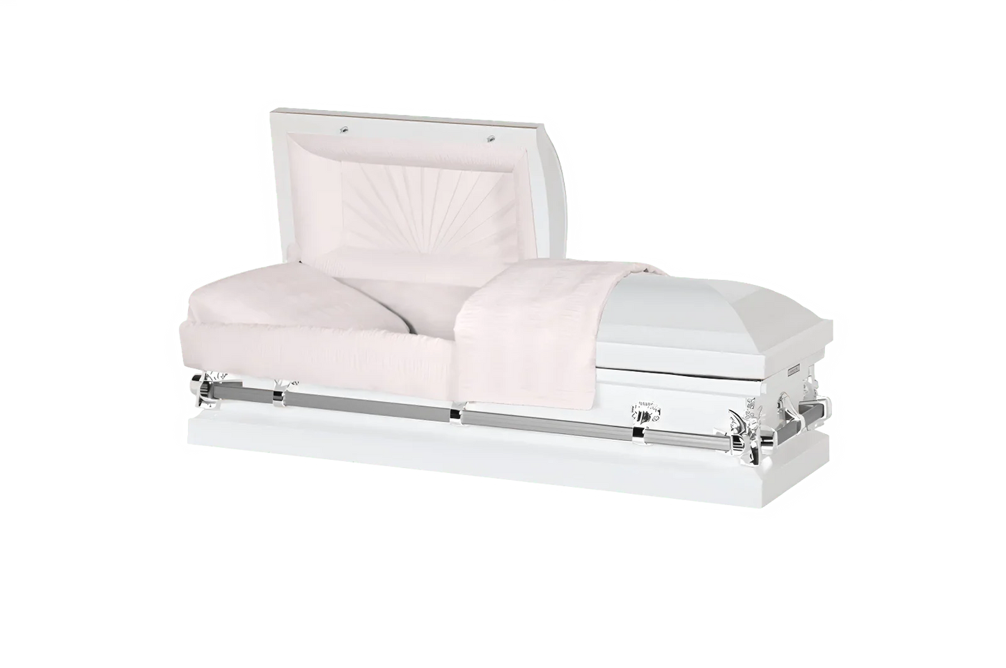 Youth & Child | White & Silver & Pink Youth Casket
