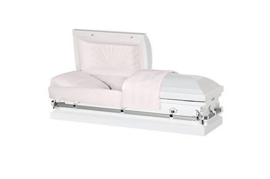 Youth & Child | White & Silver & Pink Youth Casket