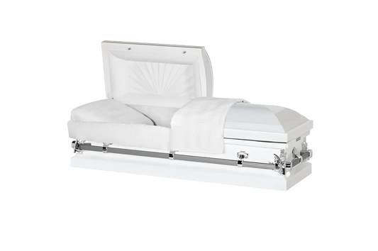 Youth & Child | White & Silver Youth Casket