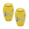 Pair of Keepsake Urns - Yellow Hummingbird | Designer Keepsake Urns