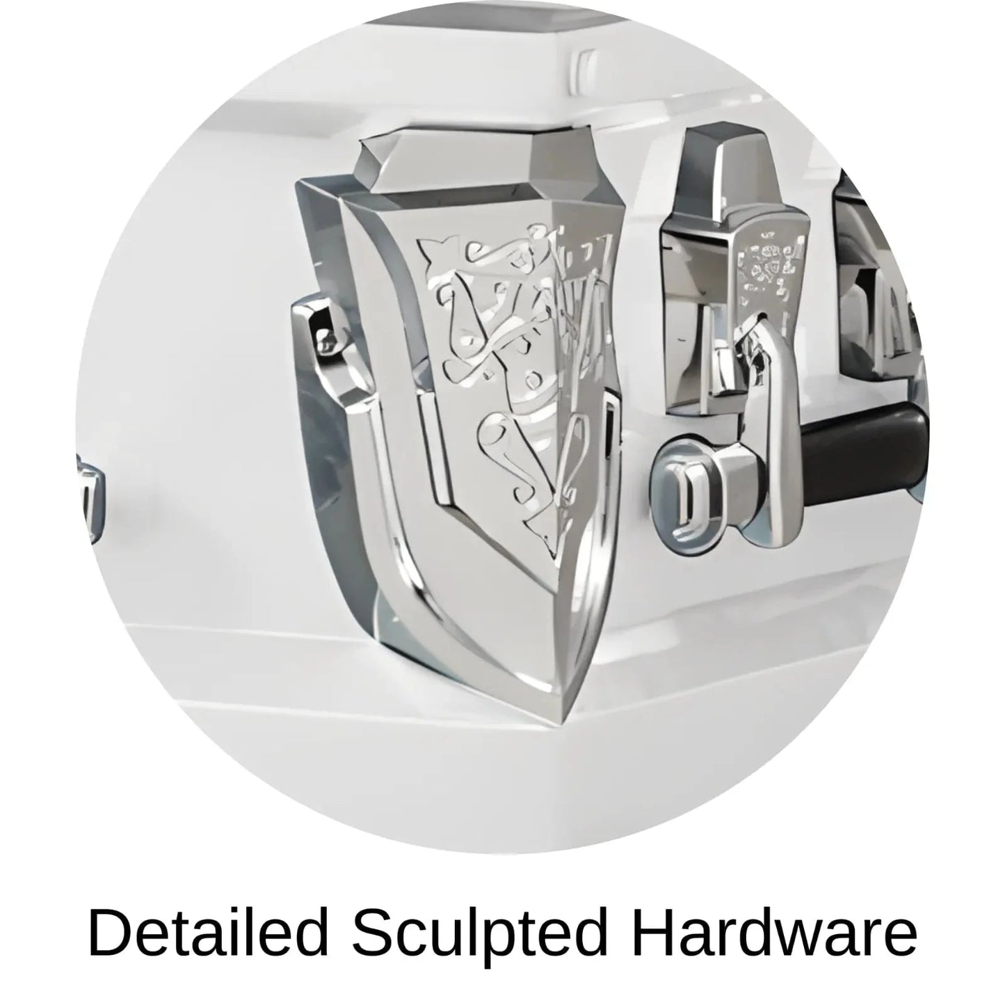 Detailed Sculpted Hardware Of Titan Cambridge Series Casket 