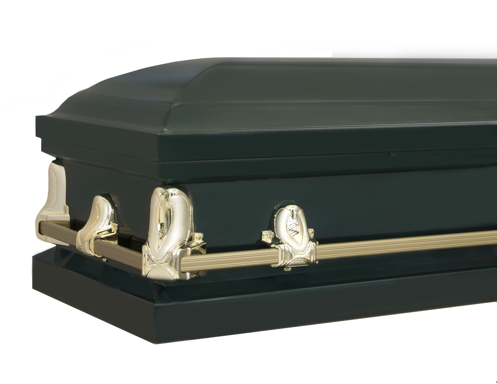 Orion Series | Green Steel Burial Casket with White Interior - Titan Casket