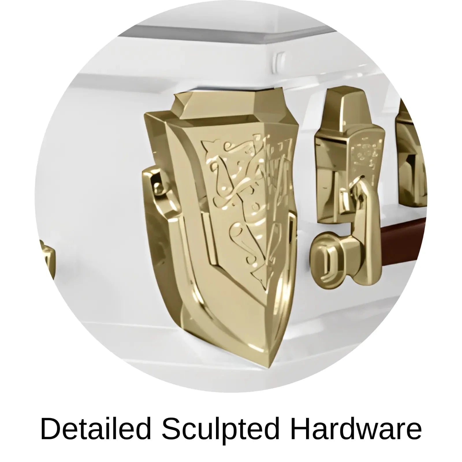 Detailed Sculpted Hardware Of Titan Cambridge Series Casket 