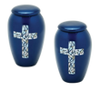 Pair of Keepsake Urns - Blue Cross | Designer Keepsake Urns