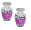 Pair of Keepsake Urns - Pink | Brass Keepsake Urns