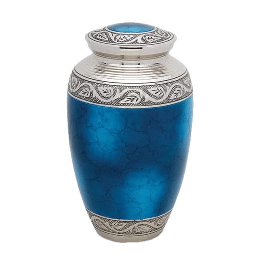 Brass Urn - Blue