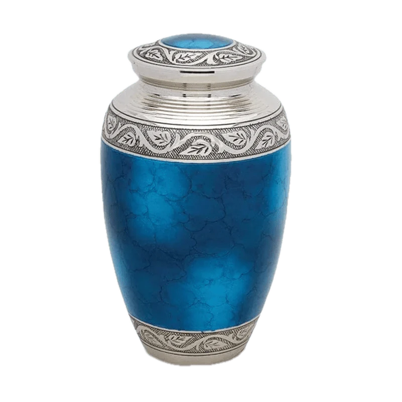 Brass Pet Urn - Blue
