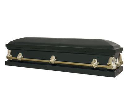 Orion Series | Green Steel Burial Casket with White Interior - Titan Casket