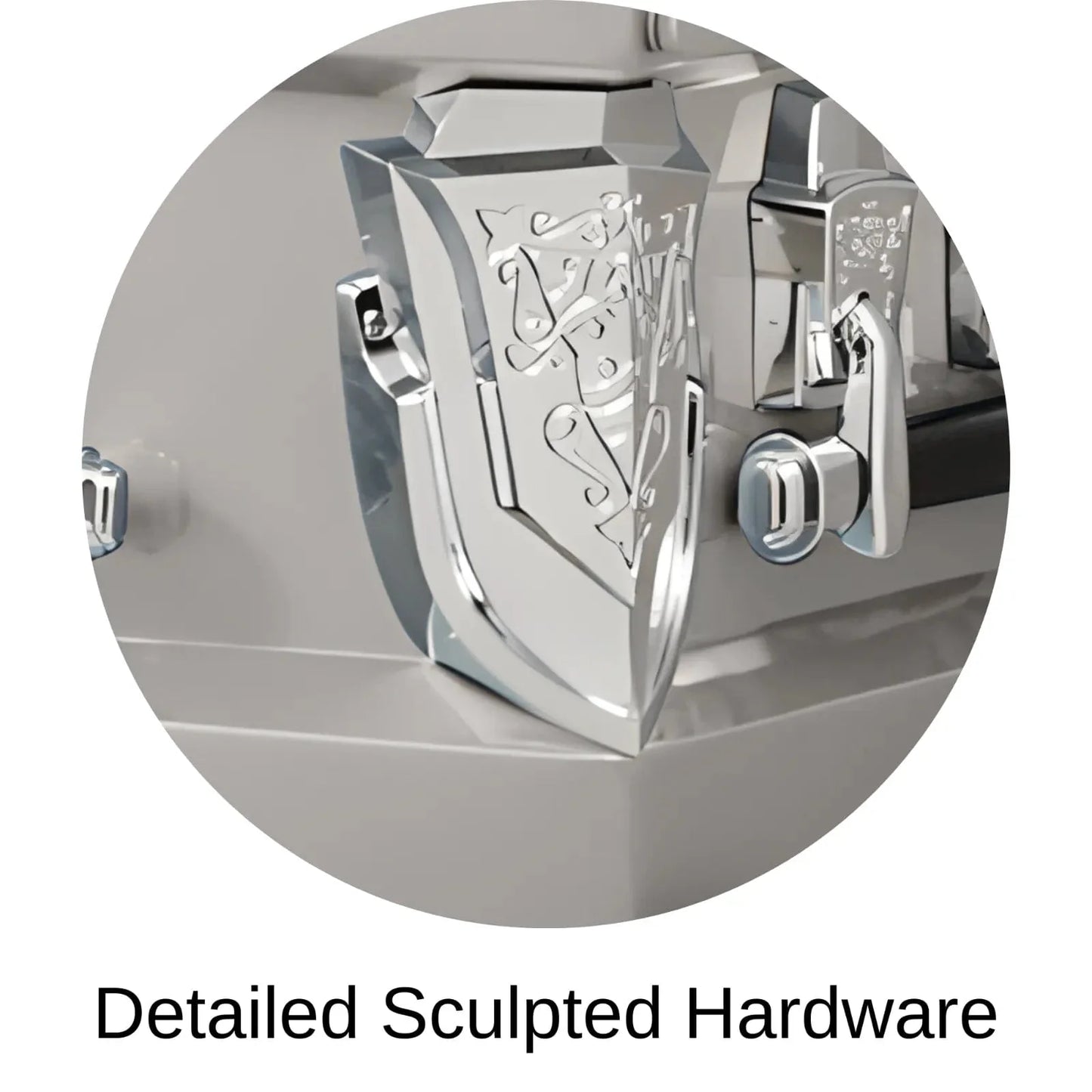 Detailed Sculpted Hardware Of Titan Cambridge Series Casket 