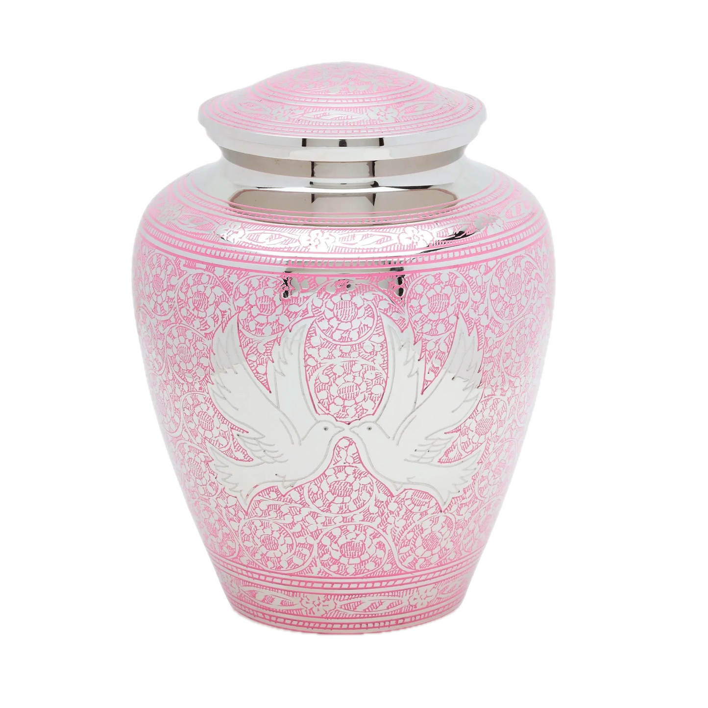 Dove Brass Urns - Pink Loving Doves