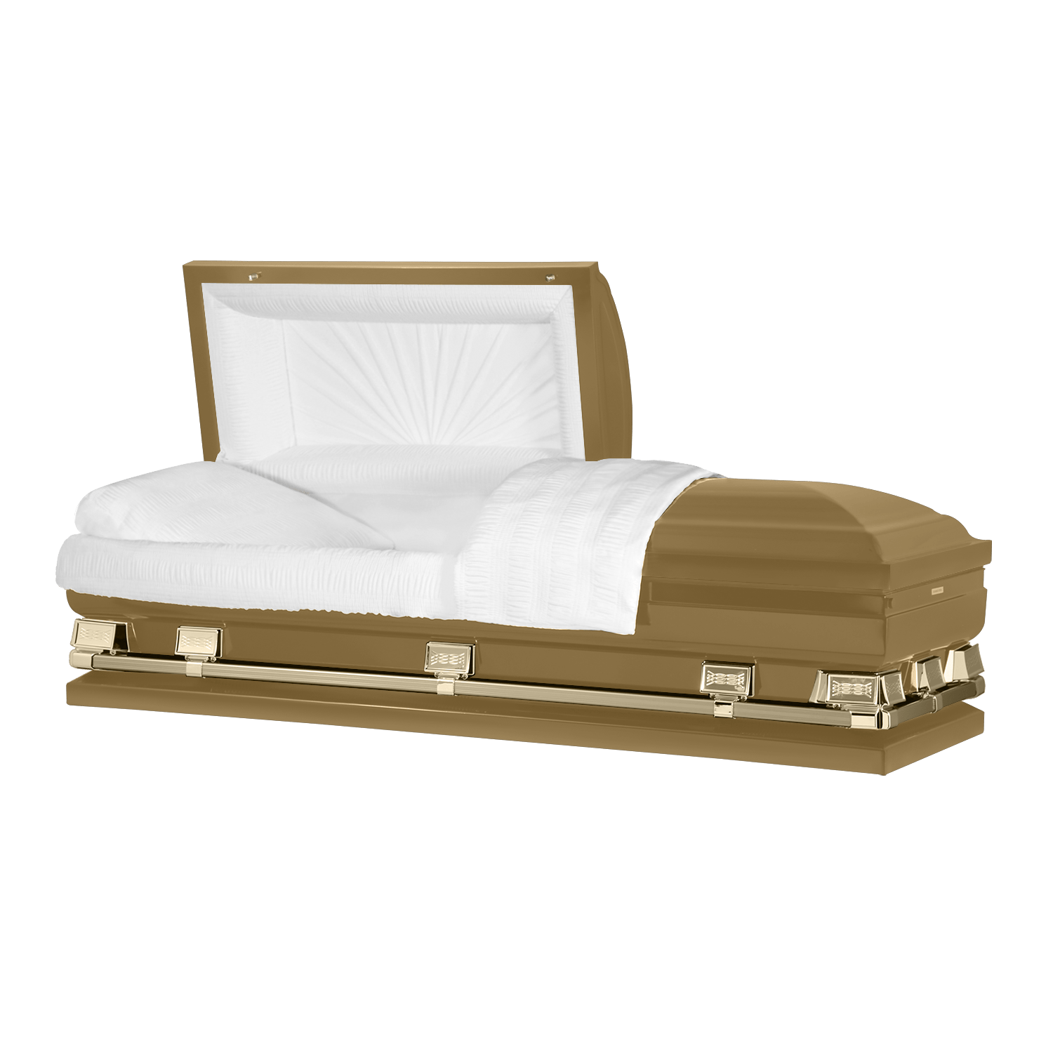 Atlas XL | Gold Steel Oversize Casket with White Interior - Titan Casket