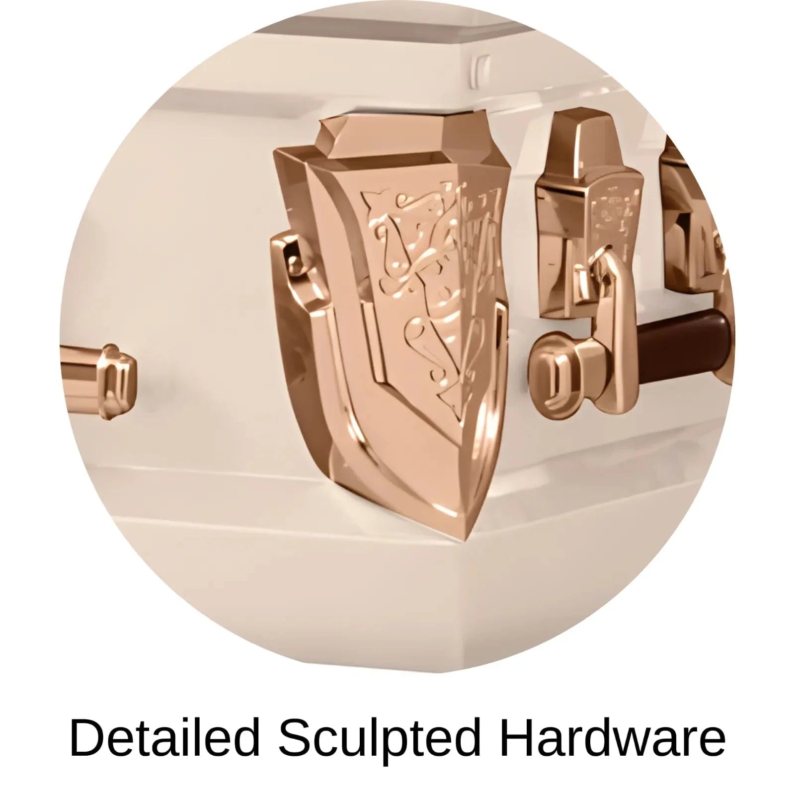 Detailed Sculpted Hardware Of Titan Cambridge Series Casket 