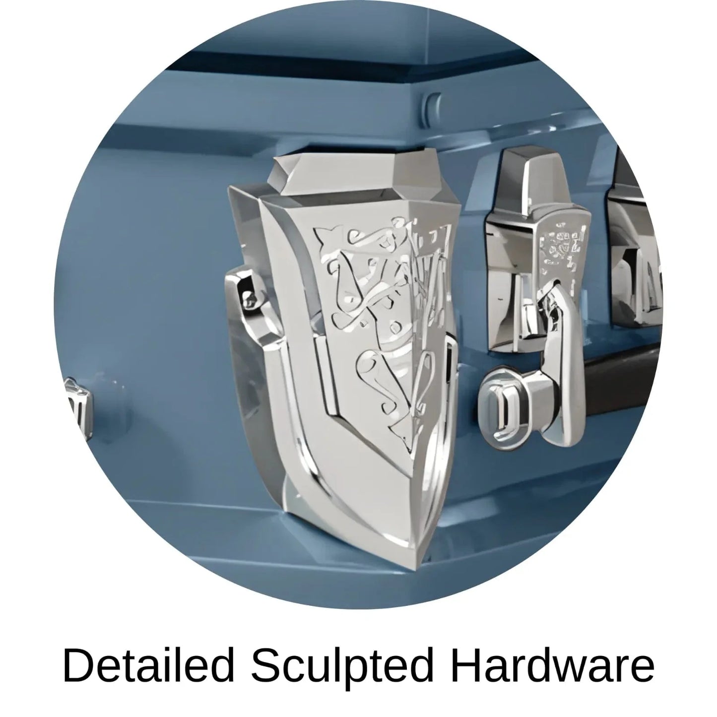 Detailed Sculpted Hardware Of Titan Cambridge Series Casket 