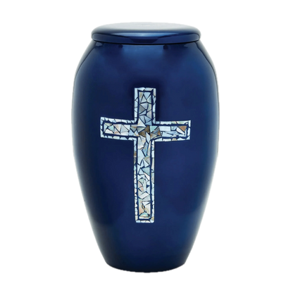 Designer Urn - Blue Cross