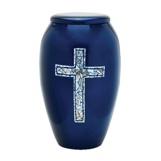 Designer Urn - Blue Cross