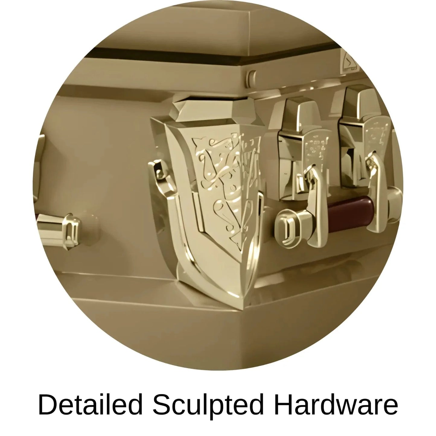 Detailed Sculpted Hardware Of Titan Cambridge Series Casket 