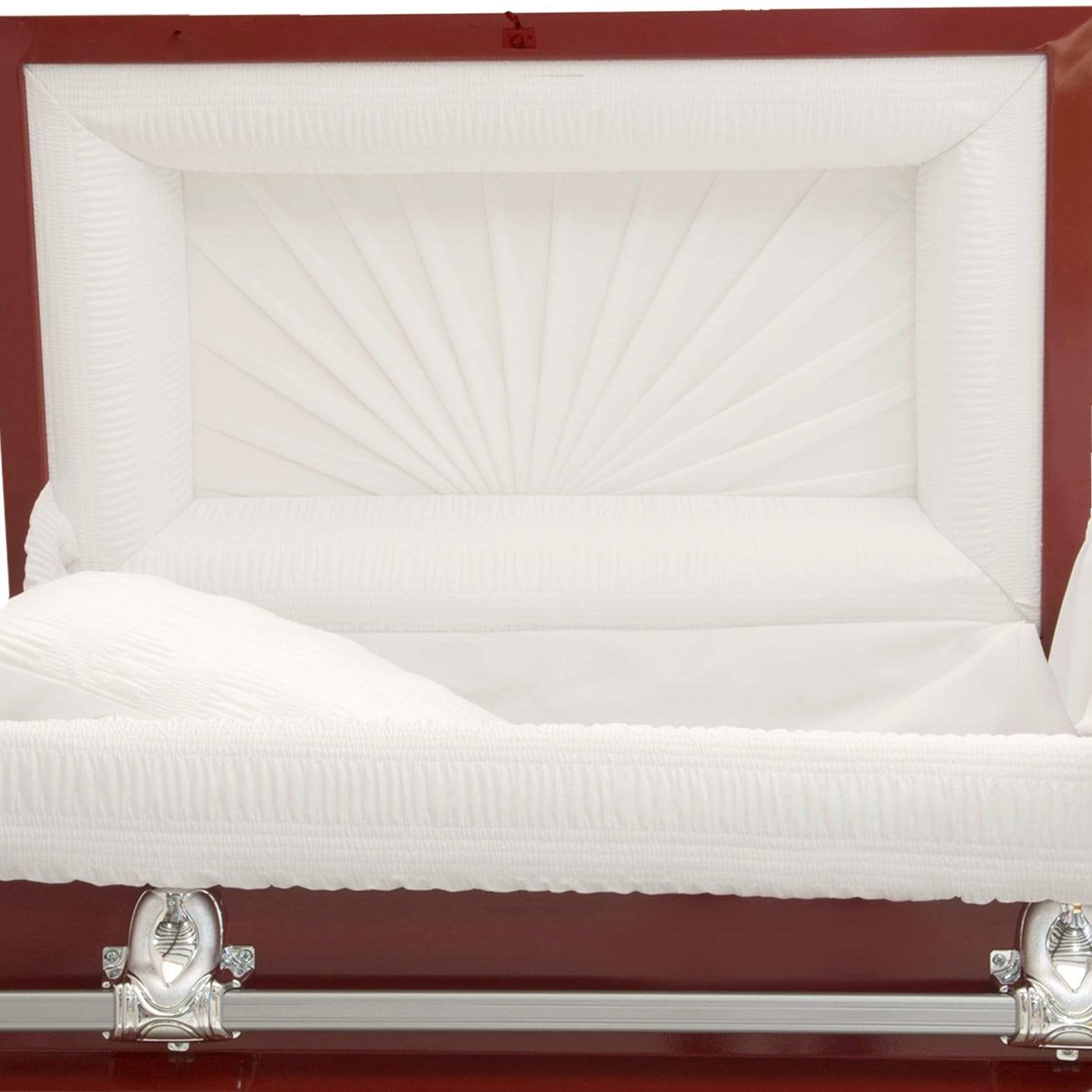 Orion Series | Red Steel Casket with White Interior - Titan Casket