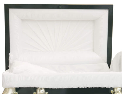 Orion Series | Green Steel Burial Casket with White Interior - Titan Casket