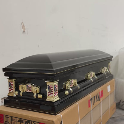 Veteran Select  | Army Black Steel Casket with Black Interior