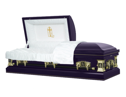 Purple Cross | Purple Steel Religious Casket
