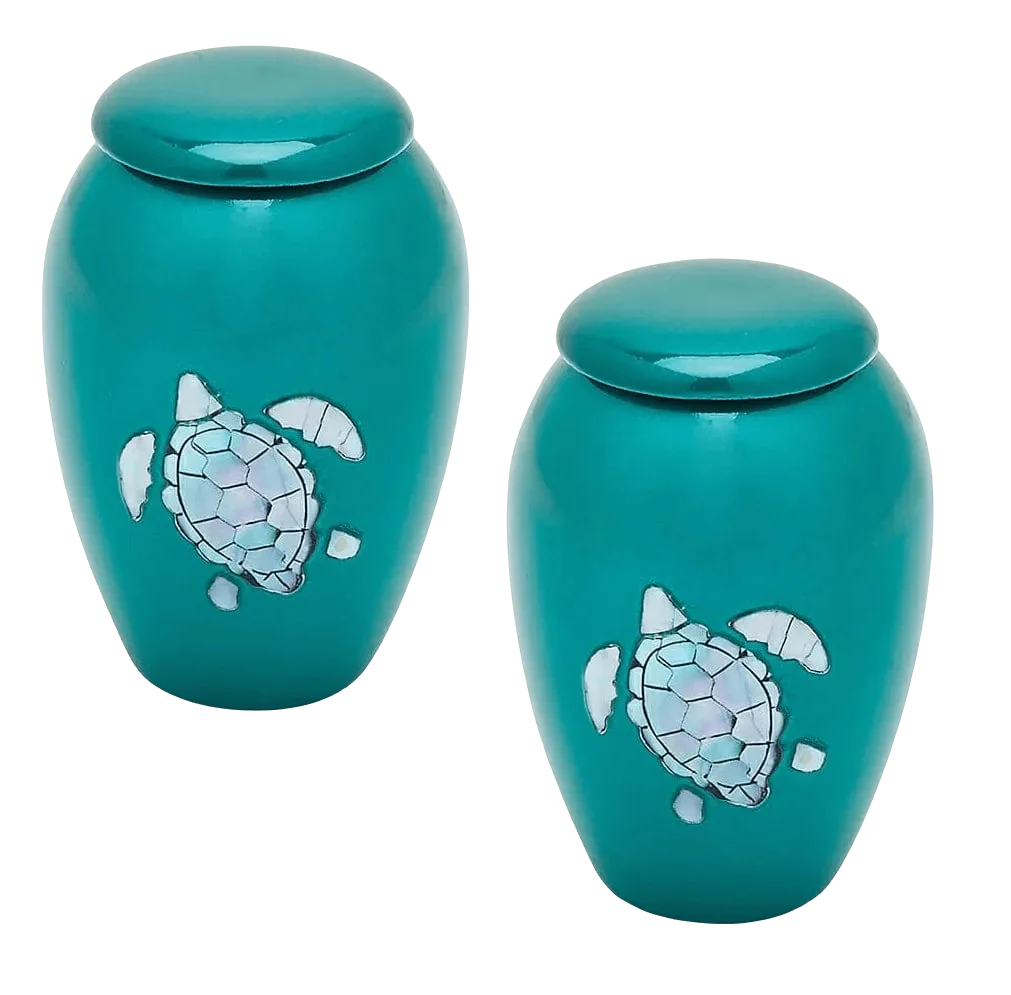 Pair of Keepsake Urns - Sea Turtle | Designer Keepsake Urns