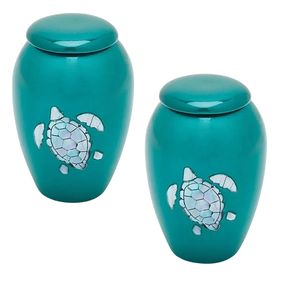 Pair of Keepsake Urns - Sea Turtle | Designer Keepsake Urns