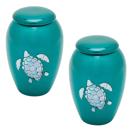 Pair of Keepsake Urns - Sea Turtle | Designer Keepsake Urns