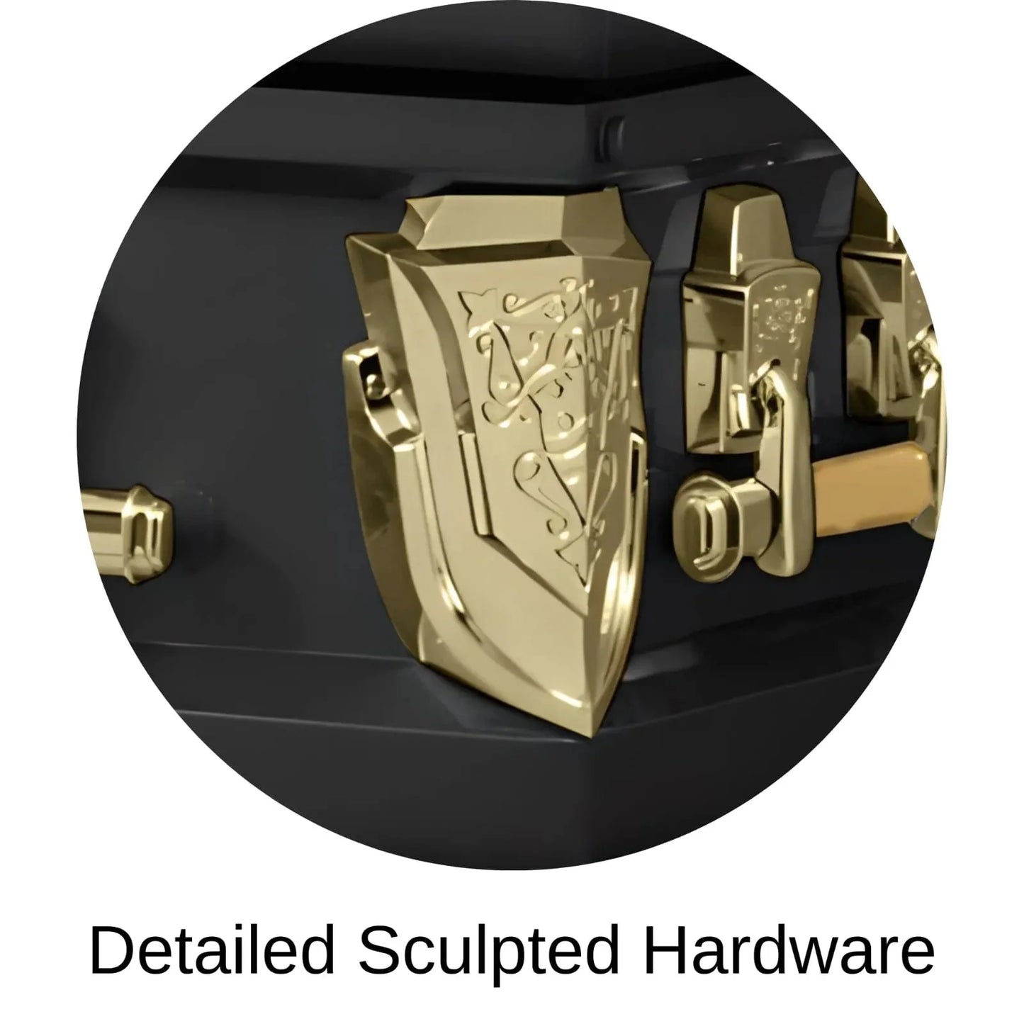 Detailed Sculpted Hardware Of Titan Cambridge Series Casket 