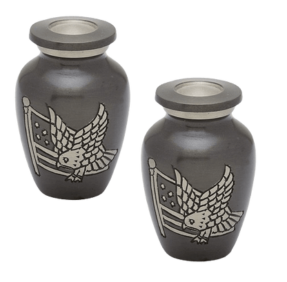 Pair of Keepsake Urns - American Pride | Brass Keepsake Urns