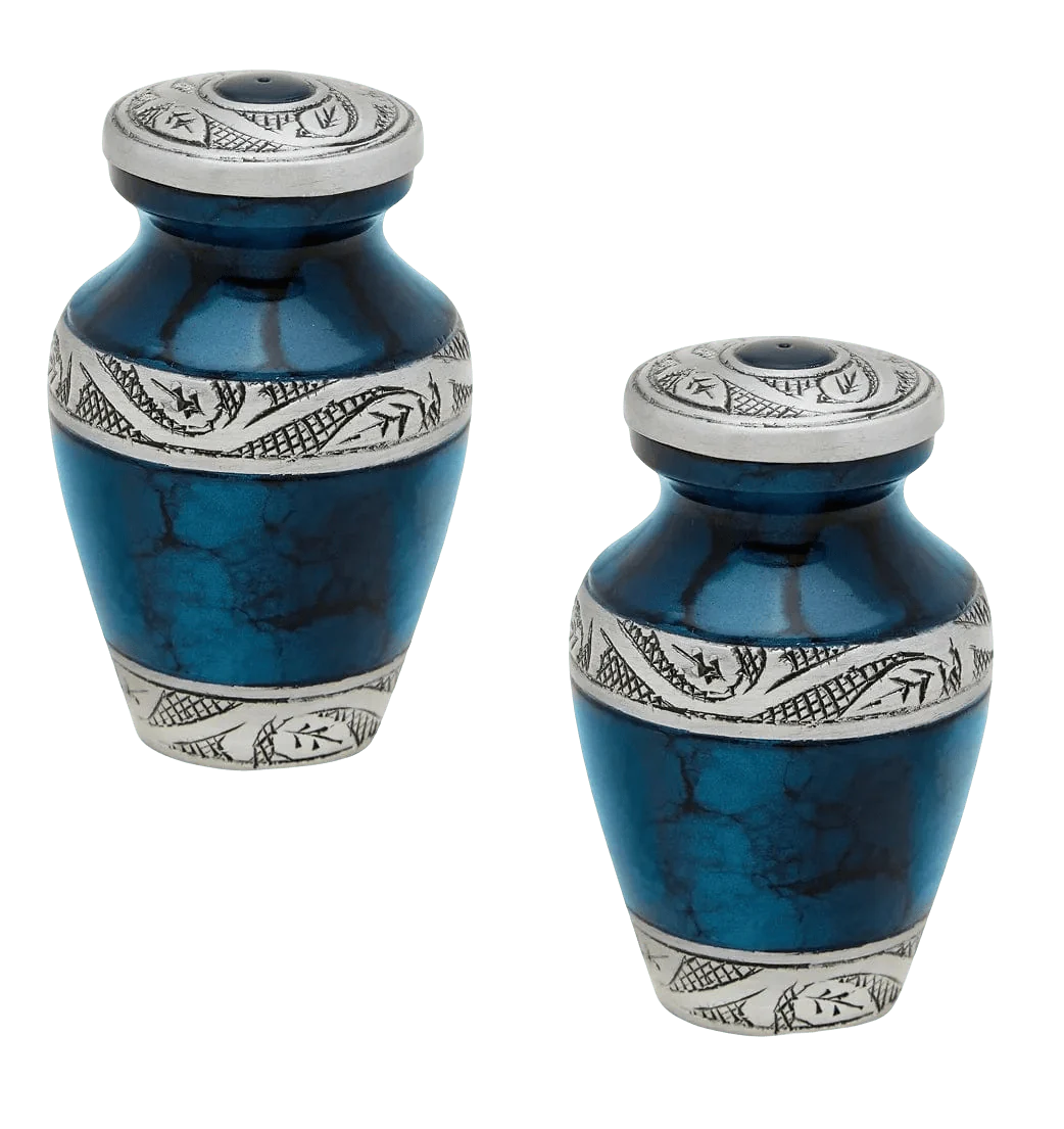 Pair of Keepsake Urns - Blue | Colorful Keepsake Urns