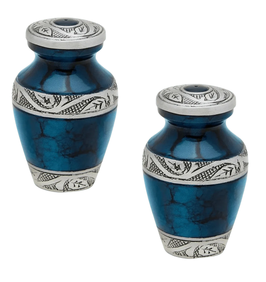 Pair of Keepsake Urns - Blue | Colorful Keepsake Urns