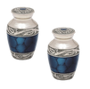 Pair of Keepsake Urns - Blue | Brass Keepsake Urns