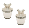 Pair of Keepsake Urns - White | Brass Keepsake Urns