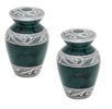 Pair of Keepsake Urns - Green | Colorful Keepsake Urns
