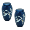 Pair of Keepsake Urns - Blue Hummingbird | Designer Keepsake Urns