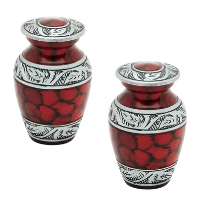 Pair of Keepsake Urns - Red | Colorful Keepsake Urns