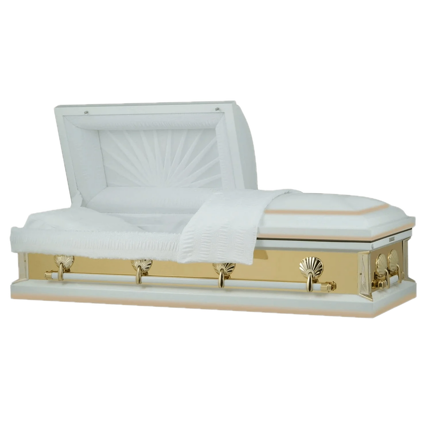 Reflections Series | White and Gold Steel Casket with White Interior
